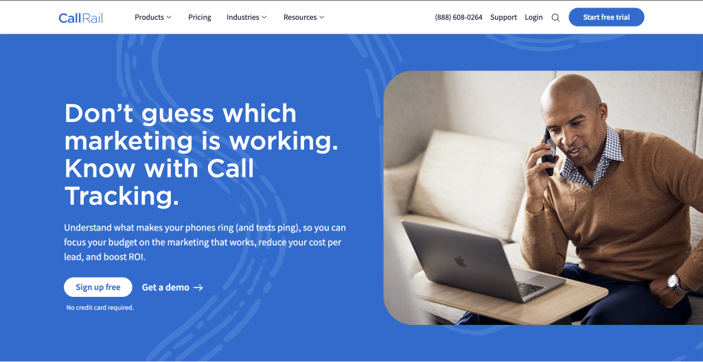 Call Tracking product page - CallRail