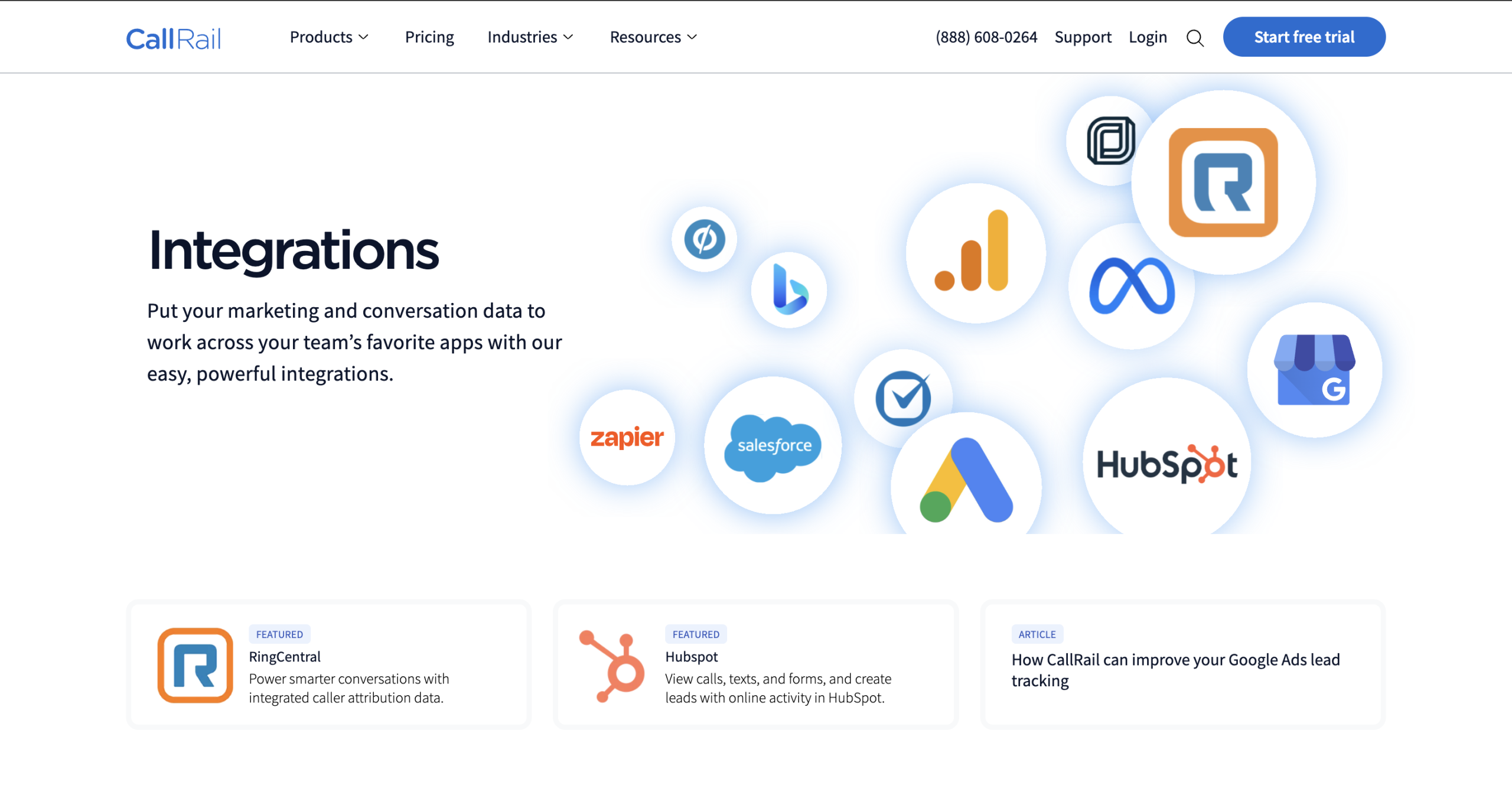 CallRail integration page
