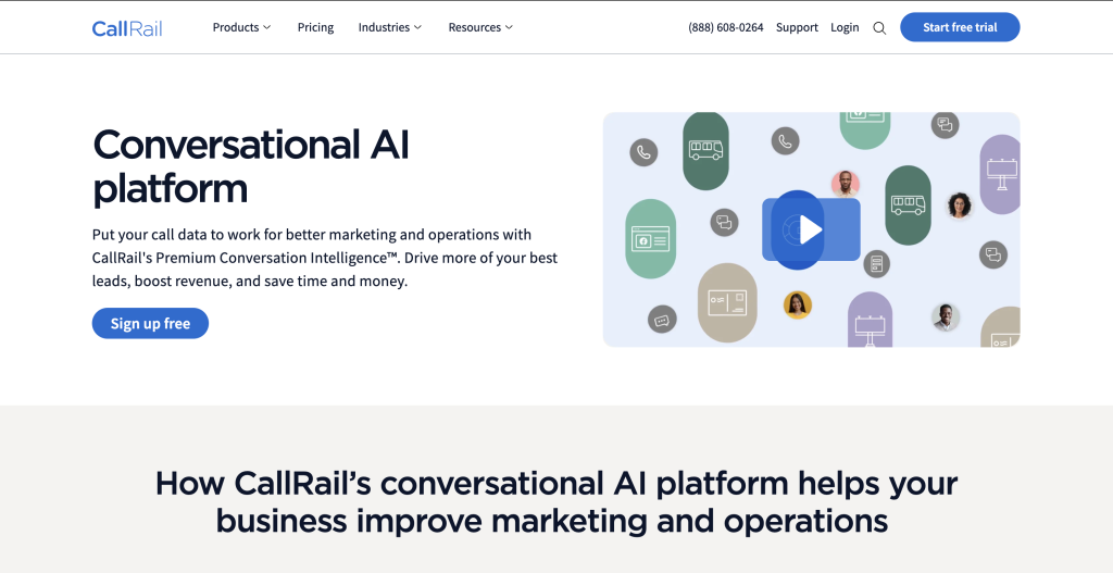 Conversation Intelligence product page - CallRail